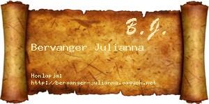 Bervanger Julianna névjegykártya